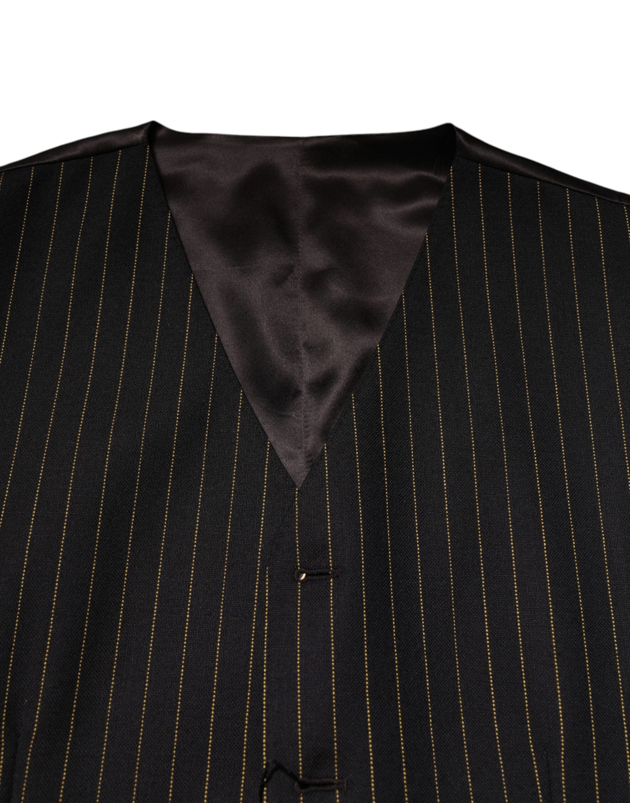 Black Stripes Wool Formal Men Waistcoat Vest
