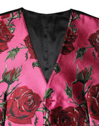 Pink Floral Satin Formal Men Waistcoat Vest