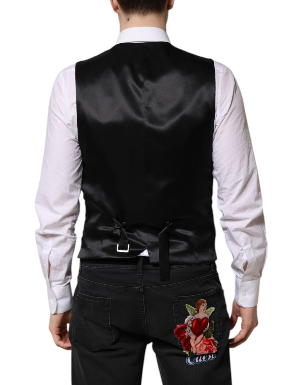Red Black Stripe Dress Formal Waistcoat Vest