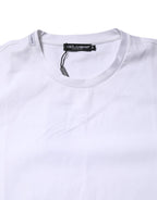 White Cotton Short Sleeves Crew Neck T-shirt