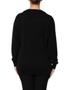 Black Cashmere Crystal Embellished Sweater