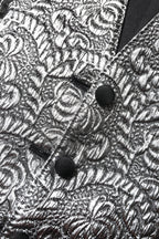 Silver Floral Jacquard Sleeveless Vest Top