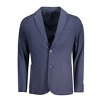 Blue Cotton Men Jacket