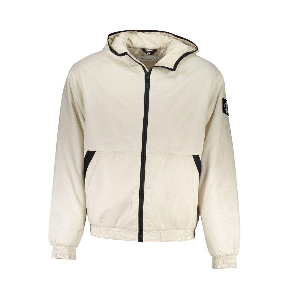 Beige Recycled Polyester Men's Jacket