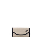 Beige Fabric And Leather Wallet