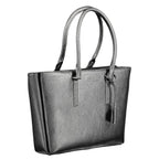 Black Polyurethane Women Shoulder Bag