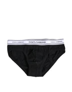 Black Cotton Stretch Regular Brief Underwear