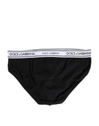 Black Cotton Stretch Regular Brief Underwear