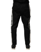 Black Cotton Mid Waist Jogger Pants