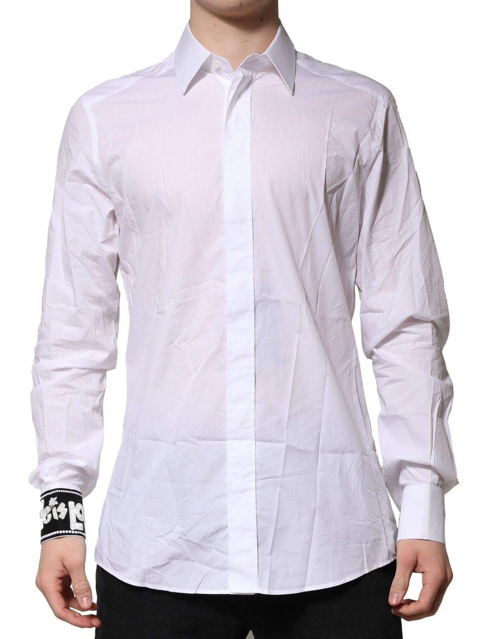White GOLD Cotton Men Dress Formal Shirt