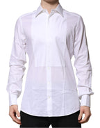 White Bib Cotton Poplin GOLD Men Formal Shirt