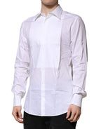 White Bib Cotton Poplin GOLD Men Formal Shirt