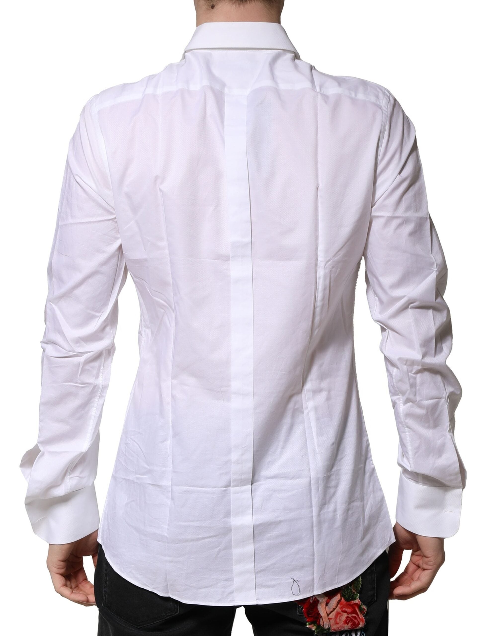 White Bib Cotton Poplin GOLD Men Formal Shirt
