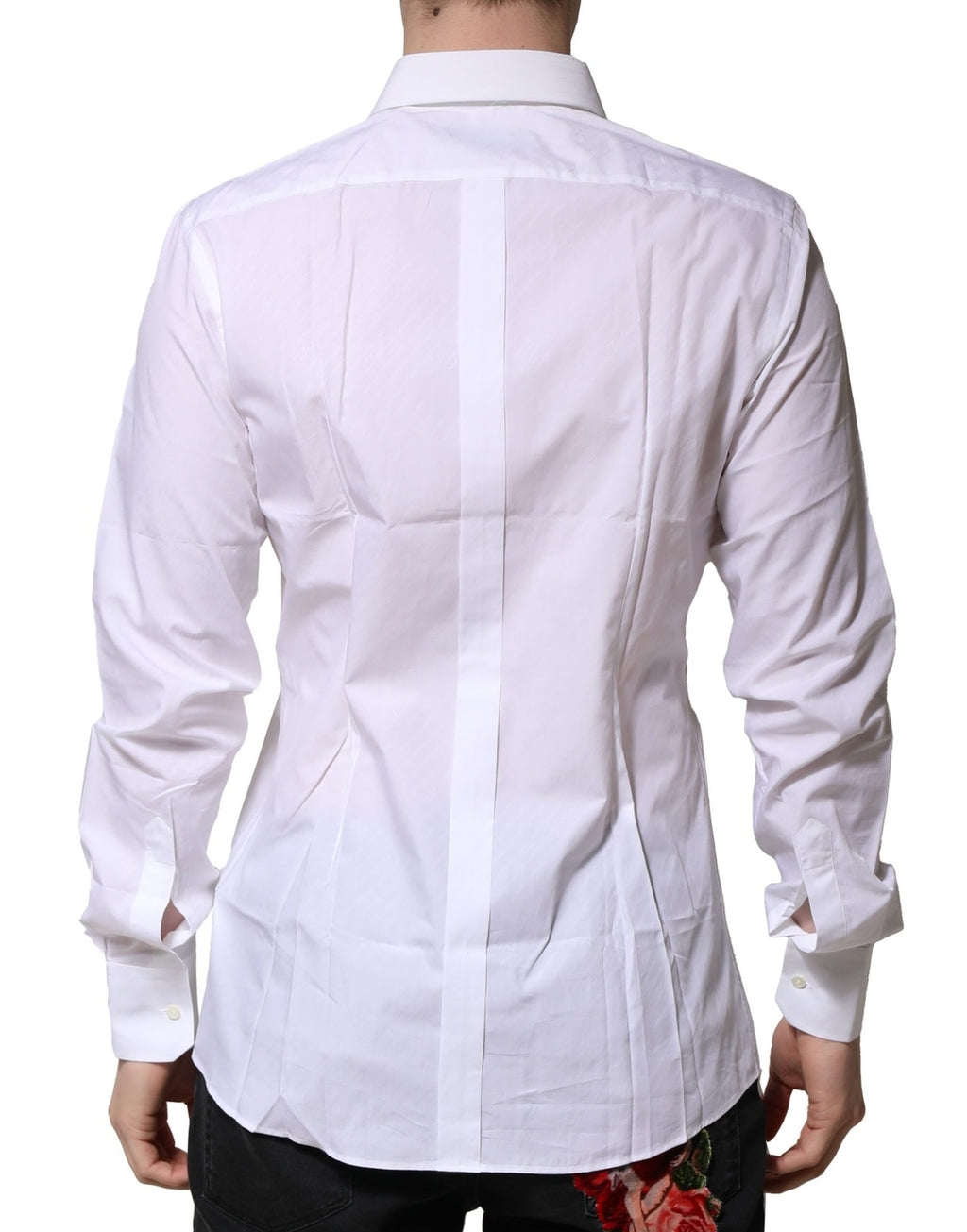 White GOLD Long Sleeves Men Dress Formal Shirt