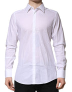 White MARTINI Long Sleeves Men Formal Shirt