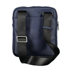 Blue Polyurethane Men's Shoulder Bag
