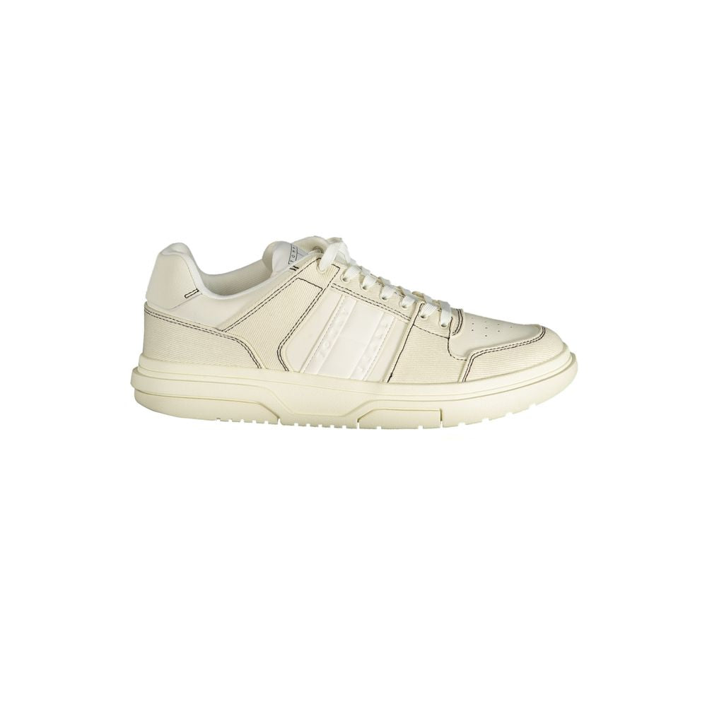 White Polyurethane Men Sneaker