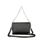 Black Polyurethane Women's Shoulder Bag