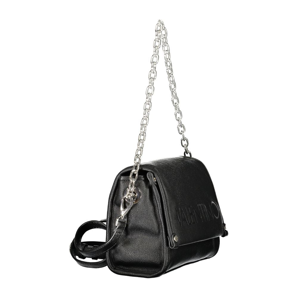 Black Polyurethane Women's Shoulder Bag
