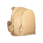 Beige Polyurethane Women Backpack