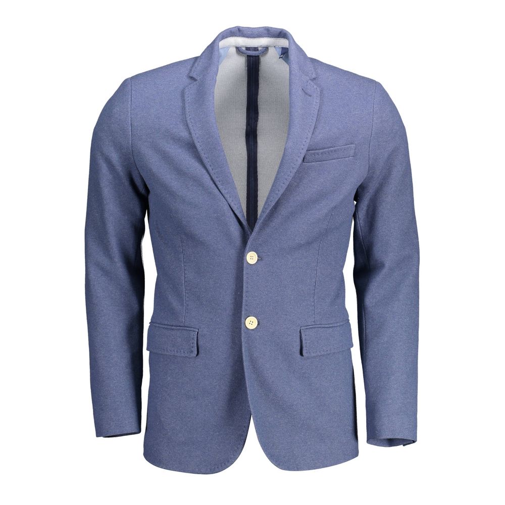 Blue Polyester Men's Jacket