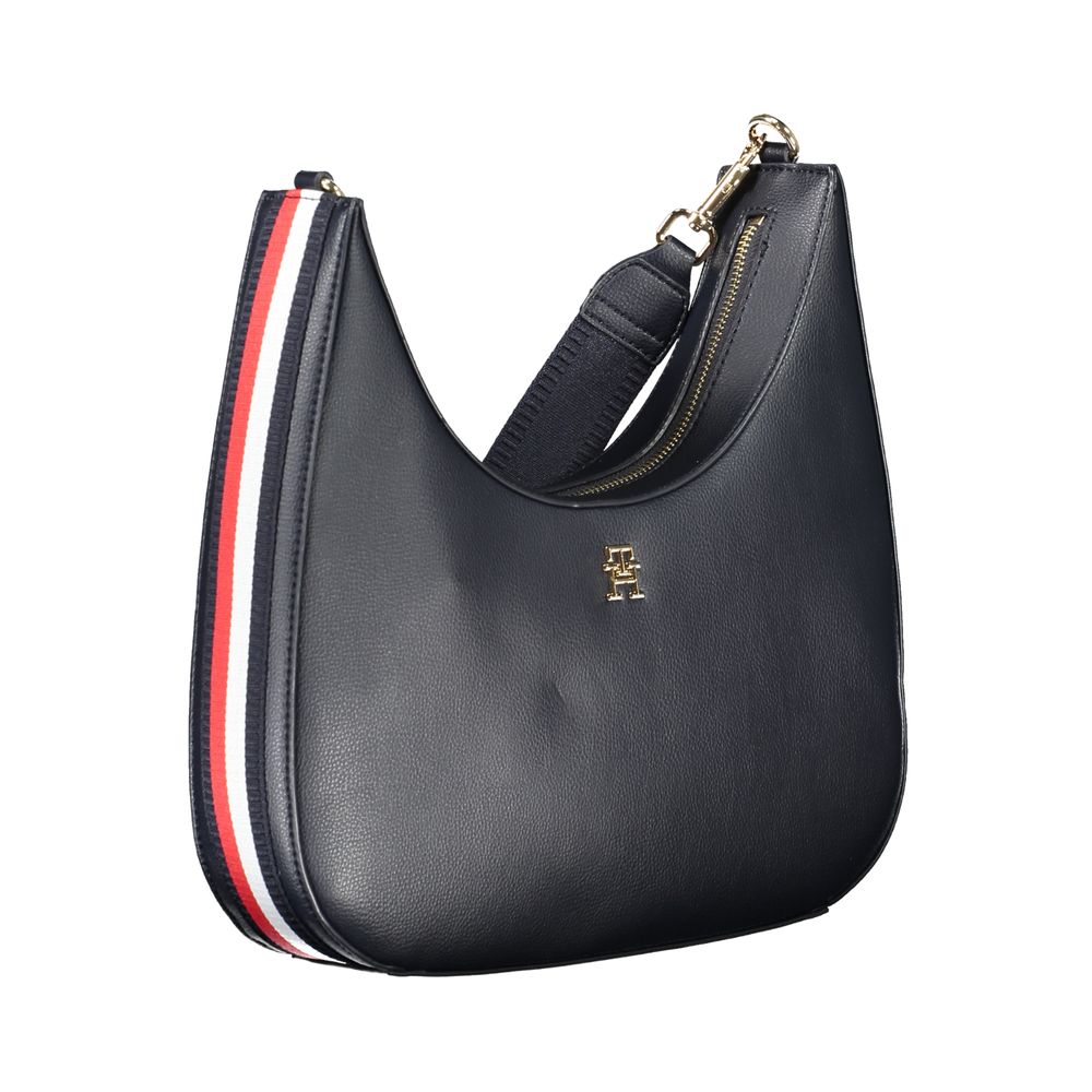 Blue Polyester Women Shoulder Bag