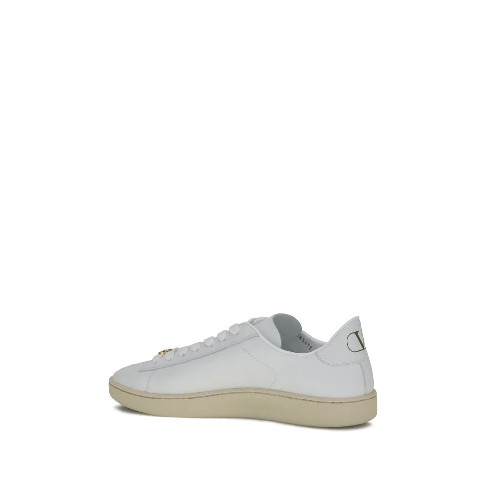 White Calf Leather Bos Taurus Low Top Sneakers