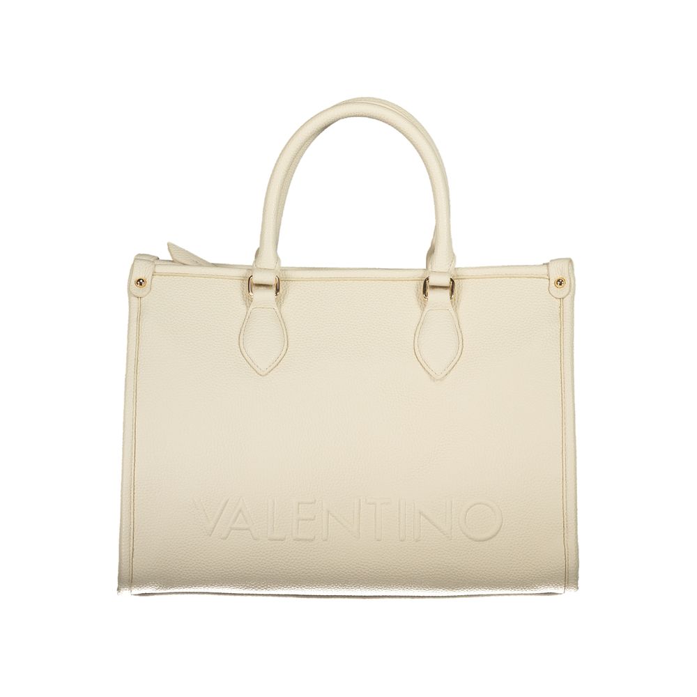 Beige Polyurethane Women Handbag