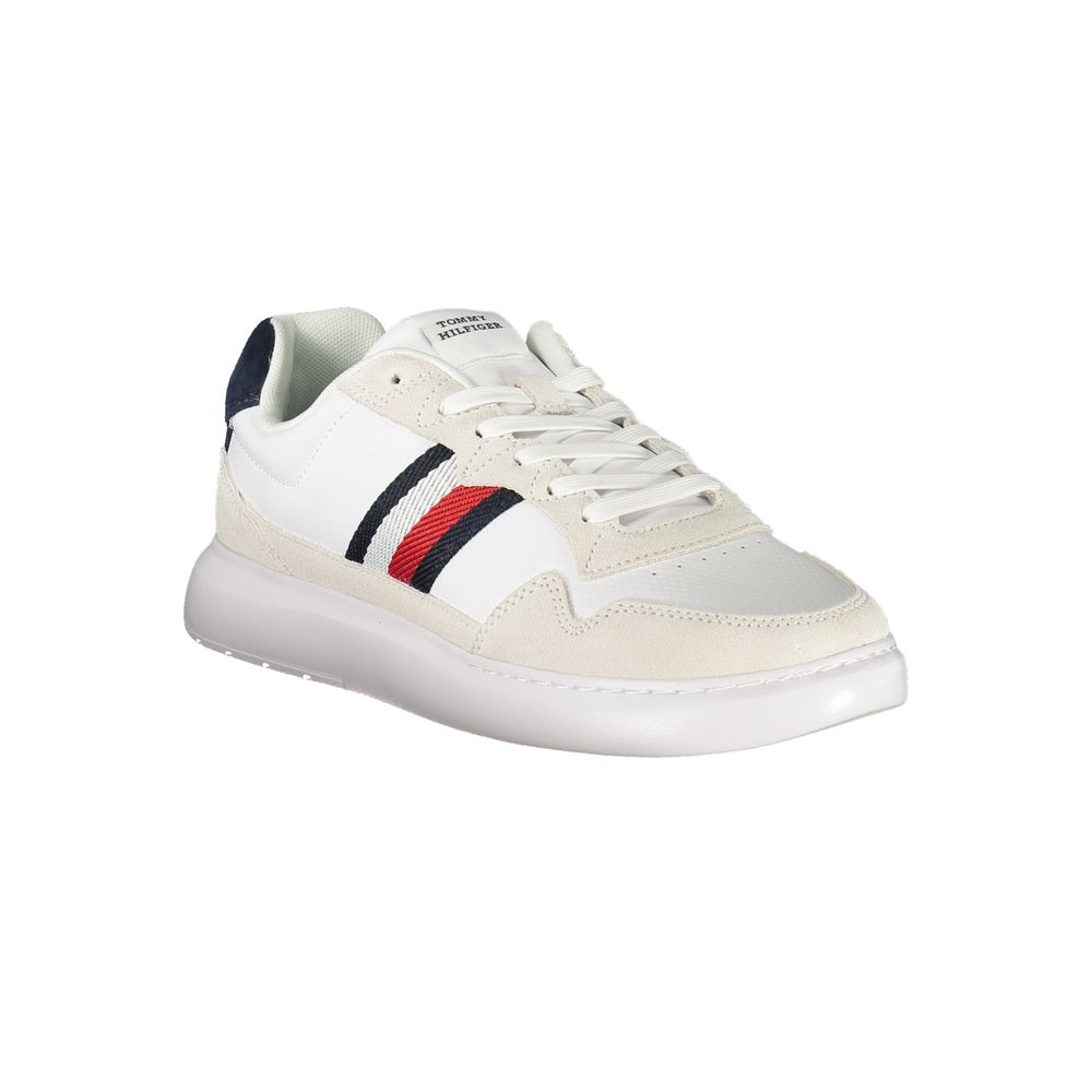 White Polyurethane Men Sneaker