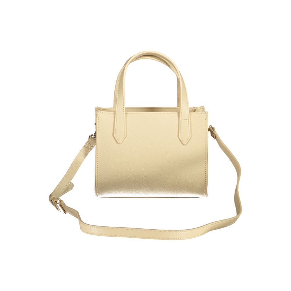 Beige Polyurethane Women Handbag