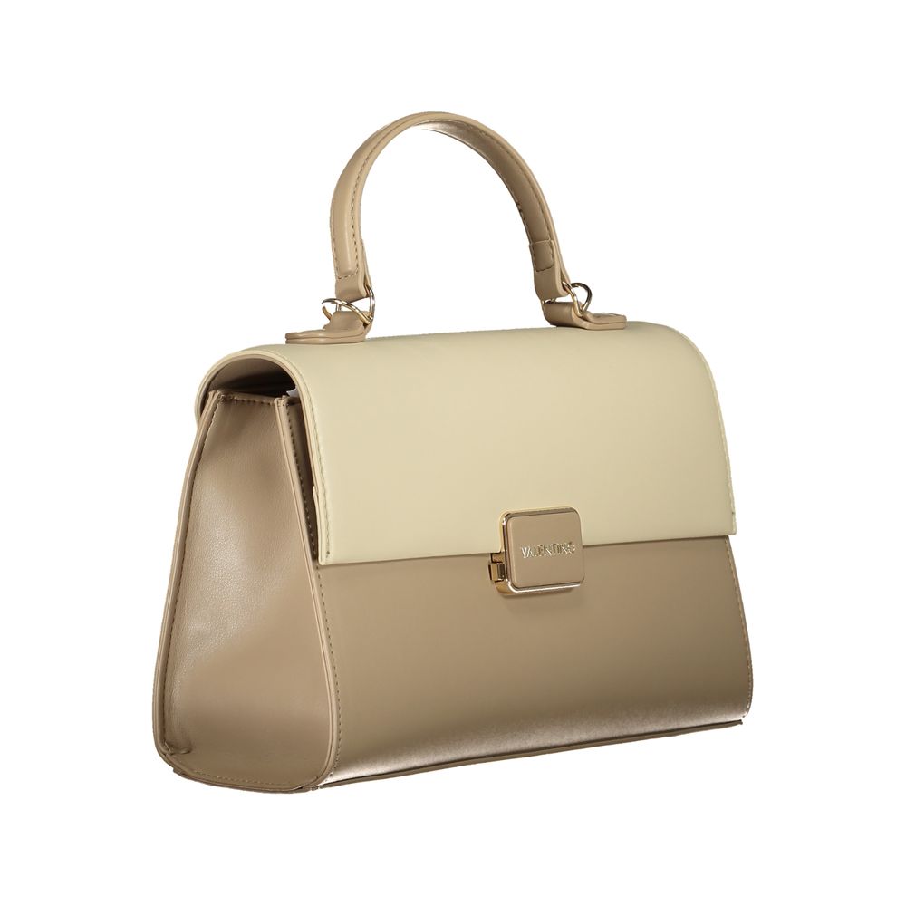 Beige Polyurethane Women Handbag