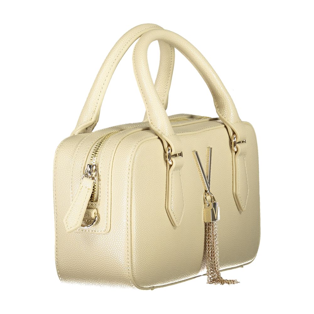Beige Polyurethane Women Handbag