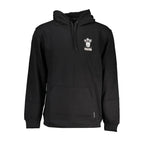 Black Cotton Men's Hooded Sweatshirt