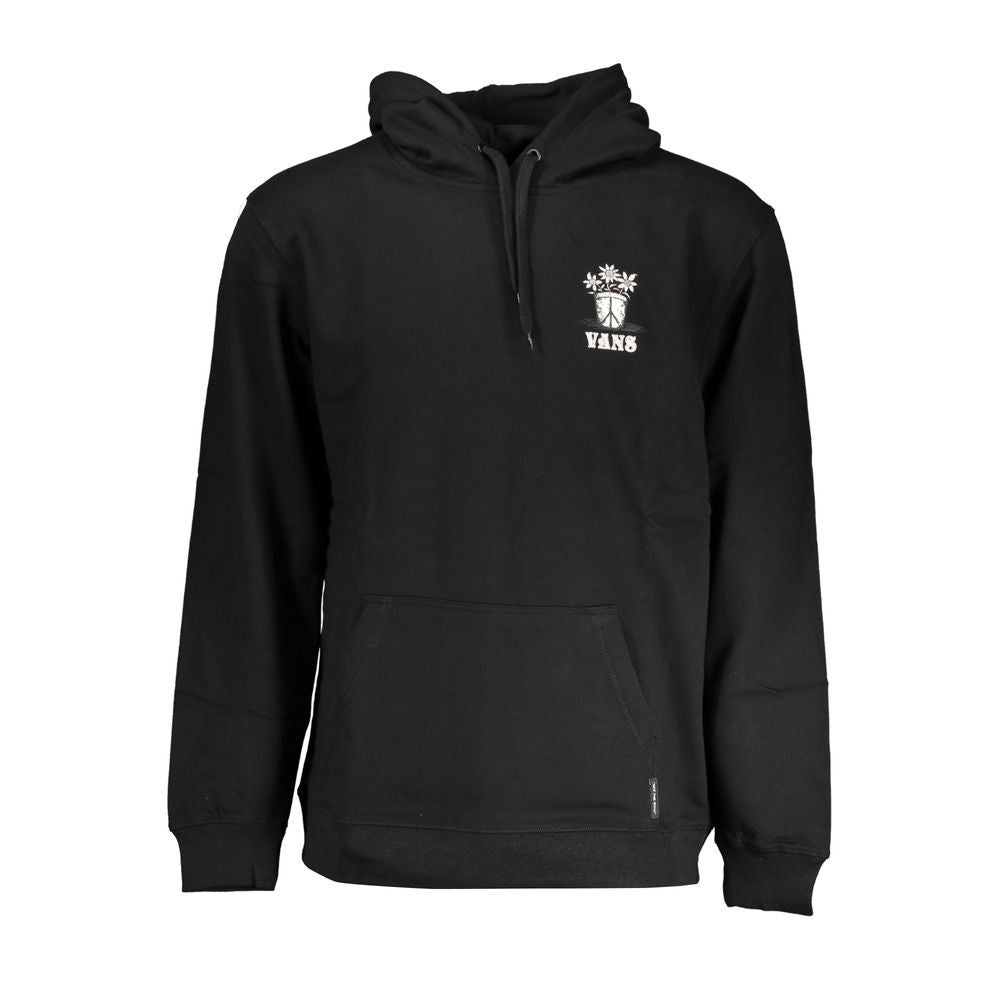 Black Cotton Men's Hooded Sweatshirt