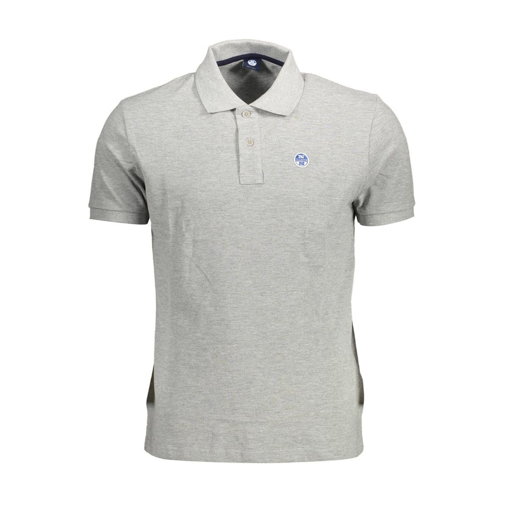 Gray Cotton Men Polo