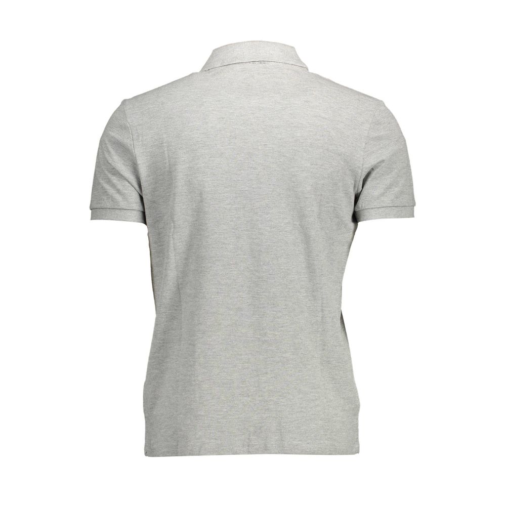 Gray Cotton Men Polo