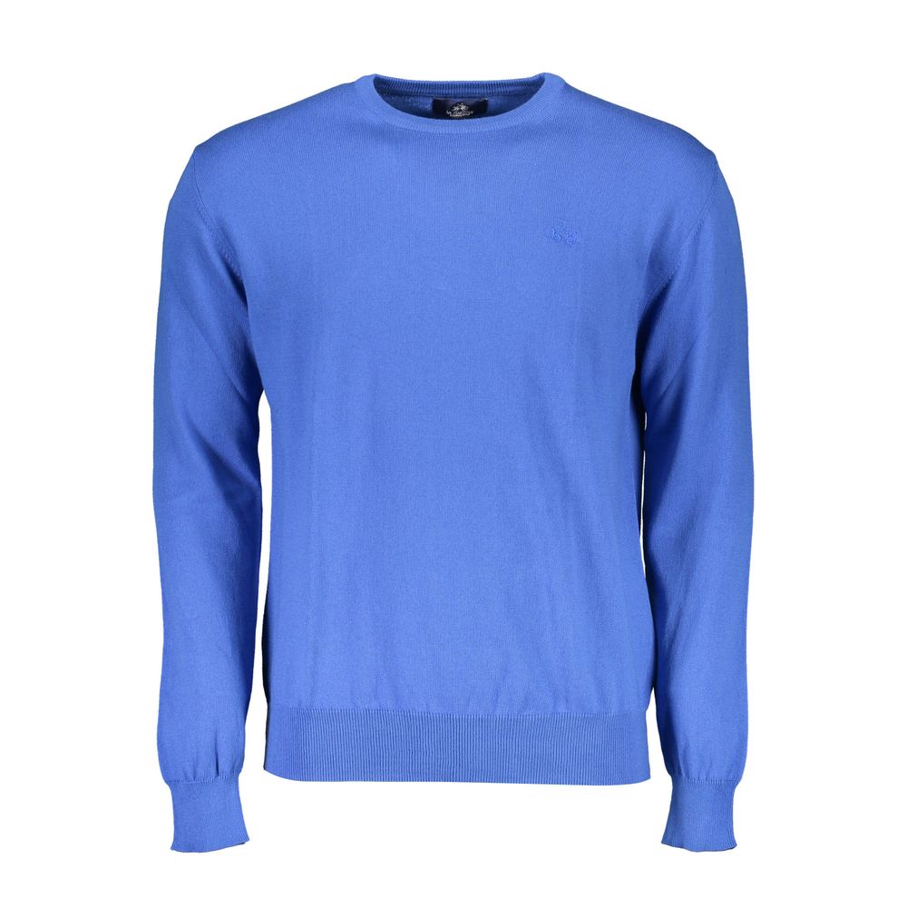 Blue Cotton Men's Knitwear Shirt