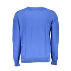 Blue Cotton Men's Knitwear Shirt