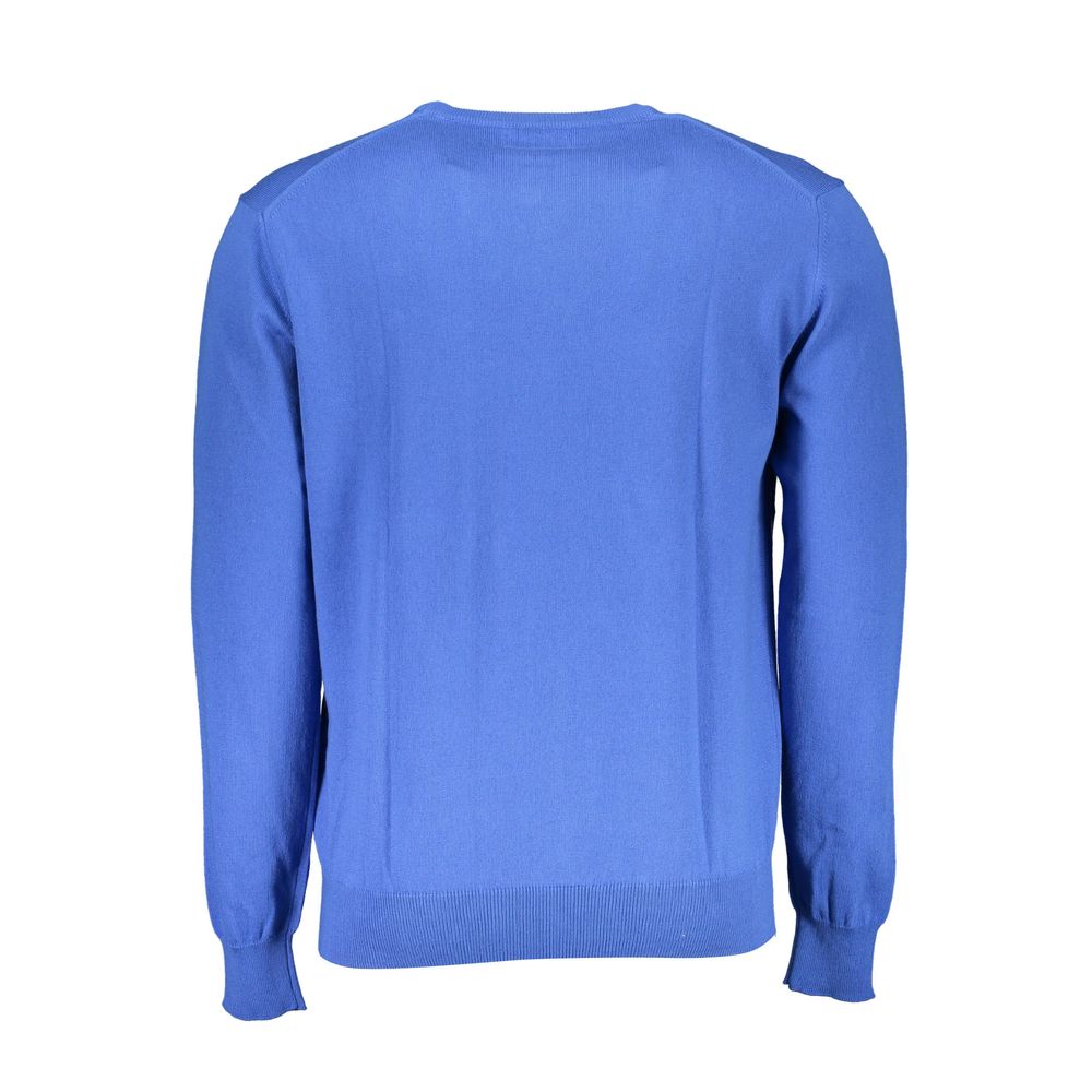 Blue Cotton Men's Knitwear Shirt
