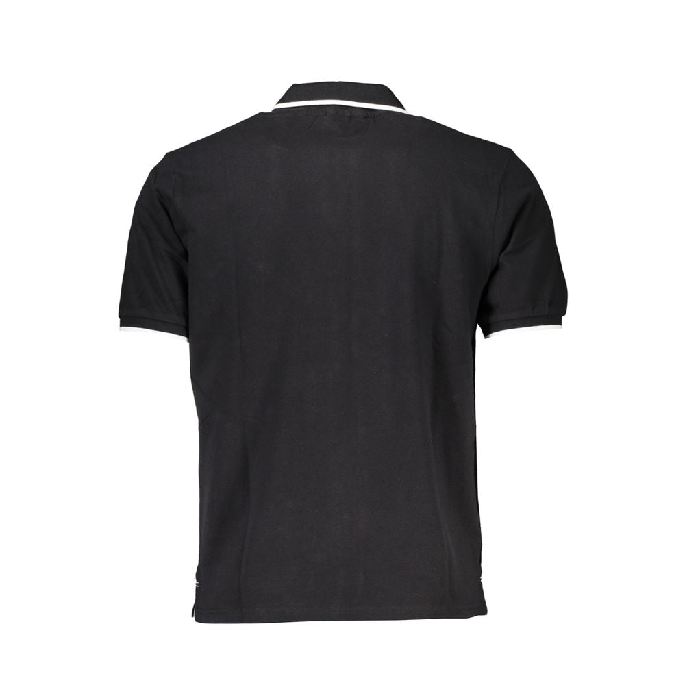Black Cotton Men Polo Shirt