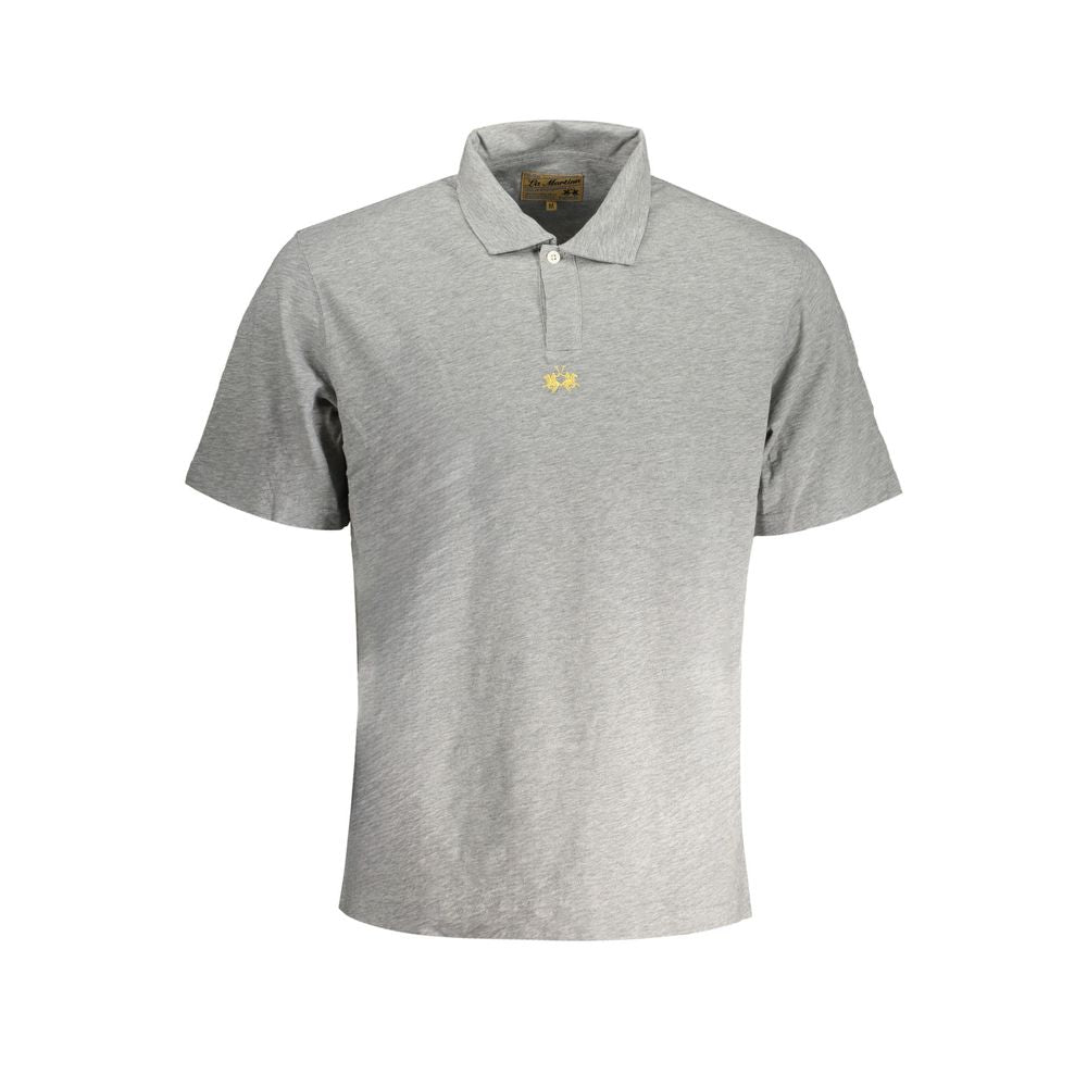 Grigio Cotton Men Polo Shirt