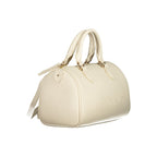 Beige Polyurethane Women Handbag
