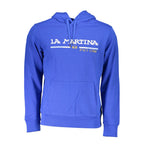 Blue Cotton Men's Hooded Sweatshirt