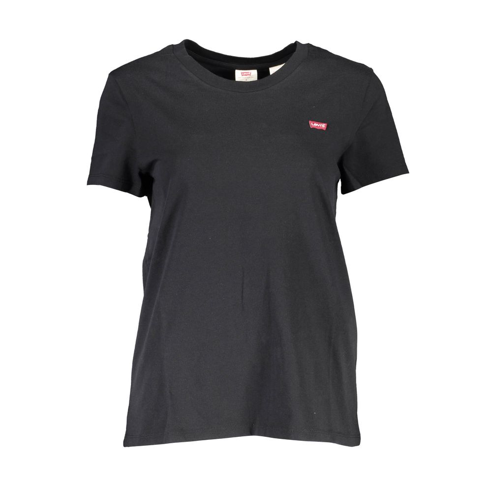 Black Cotton Women T-Shirt