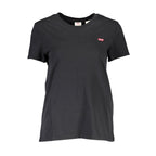 Black Cotton Women T-Shirt