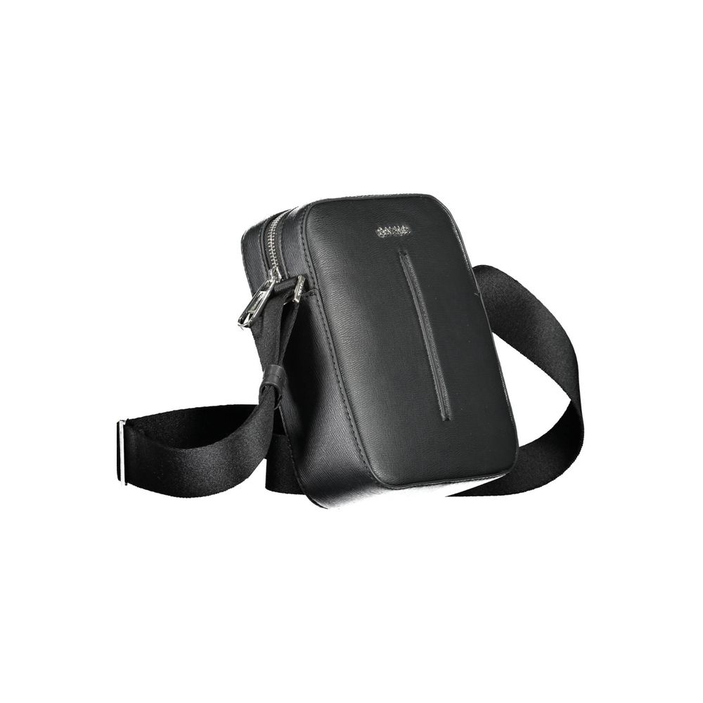 Black Polyester Men's Shoulder Bag