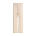 Beige Fleece Wool Dress Pants