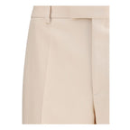 Beige Fleece Wool Dress Pants
