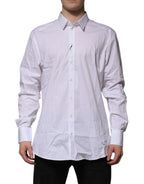 White Cotton GOLD Long Sleeves Formal Shirt