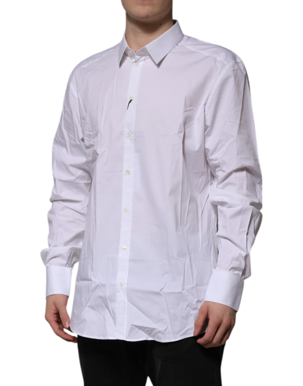 White Cotton GOLD Long Sleeves Formal Shirt